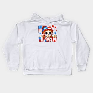 A Whimsical Tribute to American Culture in Cartoon Style T-Shirt Kids Hoodie